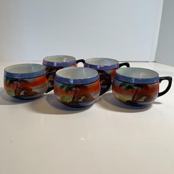 Japan Lusterware Vintage Cups. Set of 5 - Picture 12 of 12